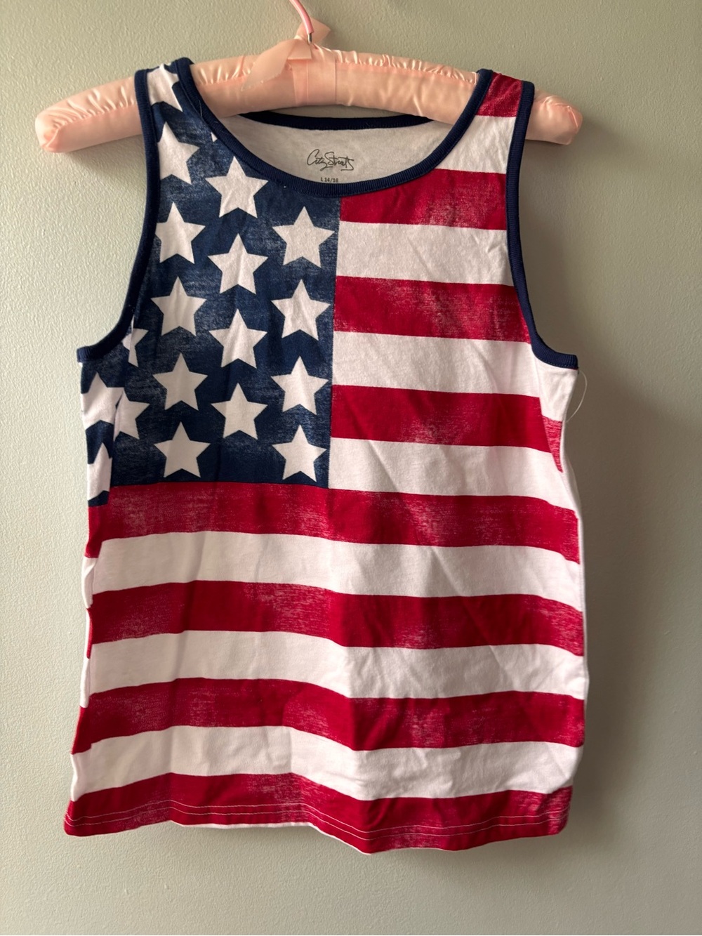USA Red, White & Blue Flag Graphic Tank Kids SZ 14/16 America250